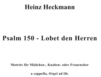 Psalm 150 - Lobet den Herren