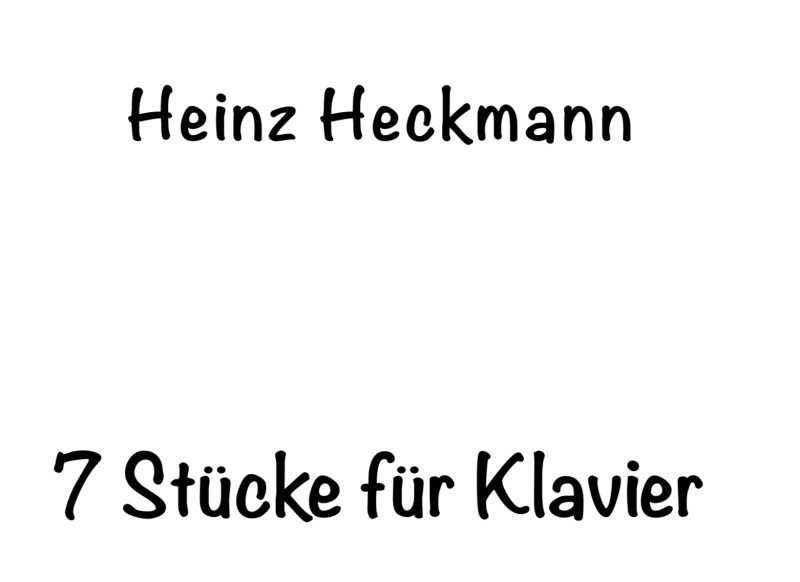 7 Stücke für Klavier