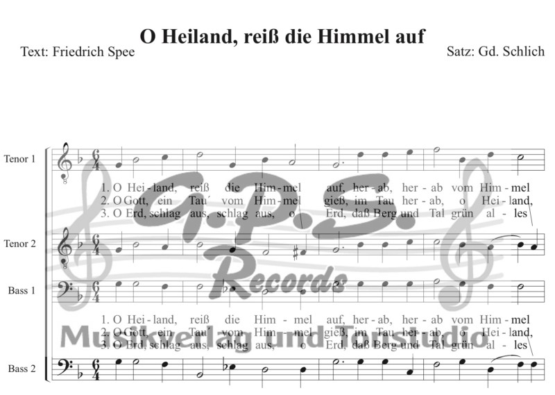 O Heiland reiß die Himmel auf